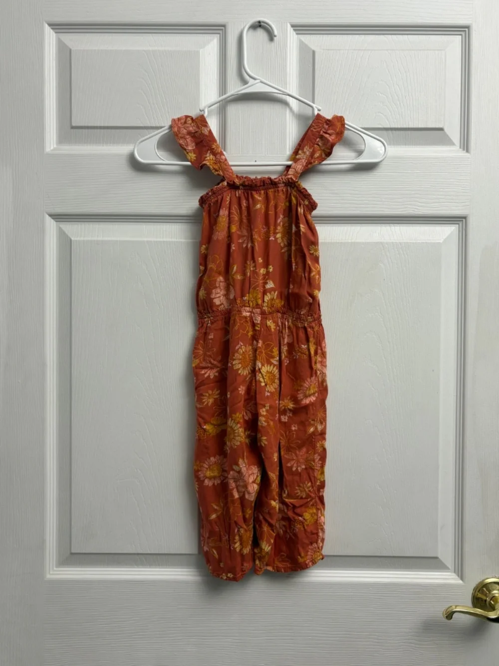 Girls OshKosh Short Sleeve Floral Print Jumpsuit